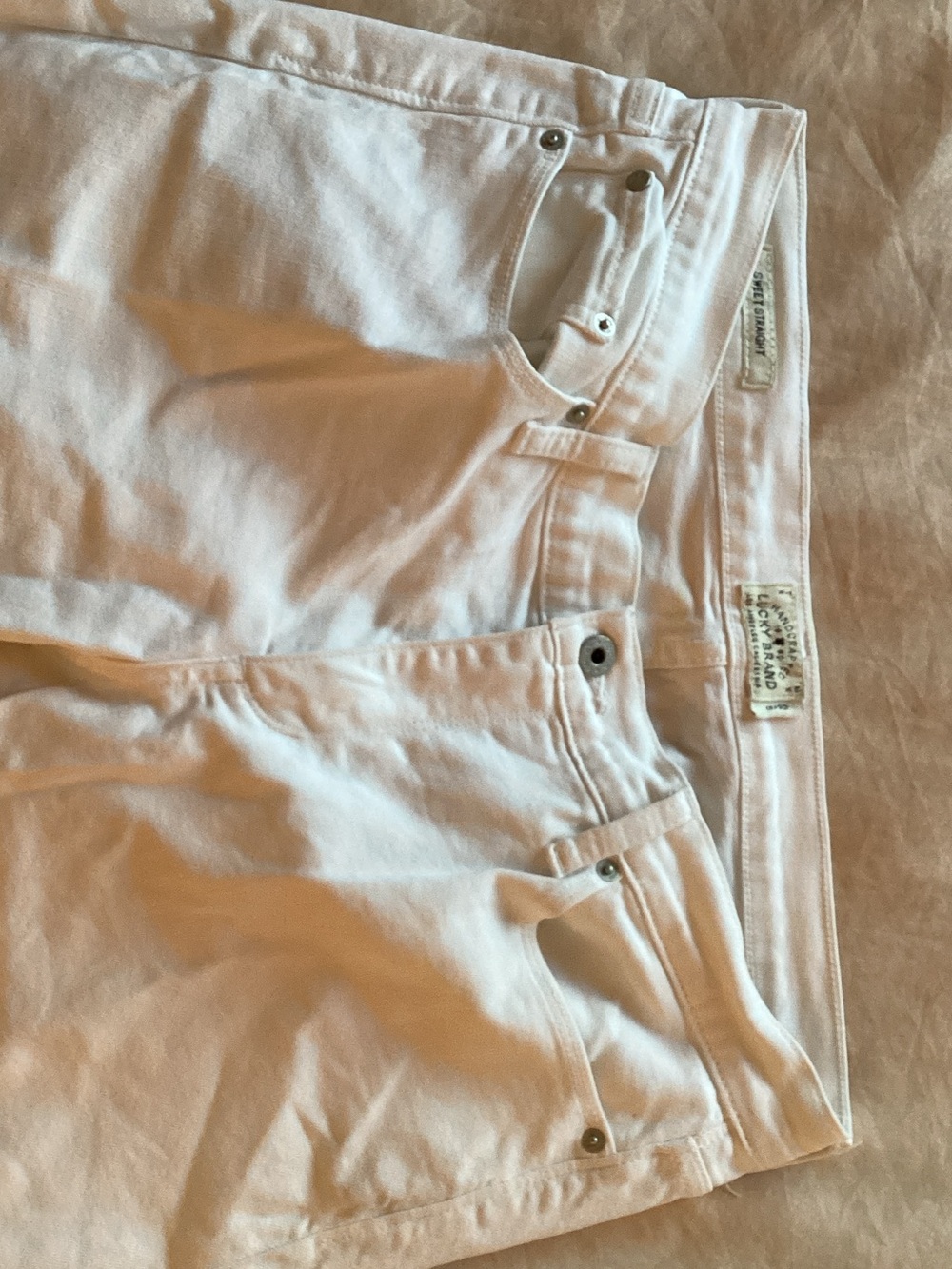 White Denim Jeans - Classic Five-Pocket Style